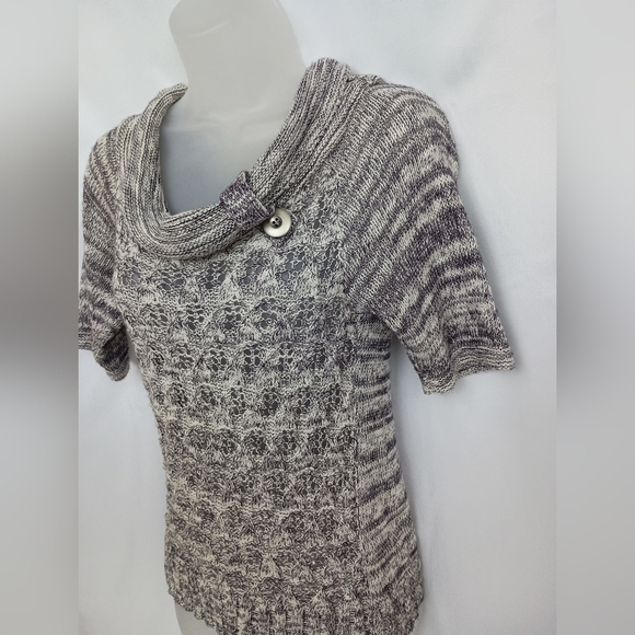 MAURICES Western Knit Fall Cozy Purple White Cowl Neck Sweater (#397) - Picture 7 of 10